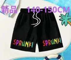 新品　SPRUNK サーフパンツ 黒 カラフルロゴ