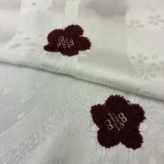 新品 正絹 絞り 帯揚げ 鹿の子 しぼり 輪出し 白地 暗め赤えんじ色