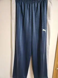 PUMA ネイビー ストライプ ジャージパンツ