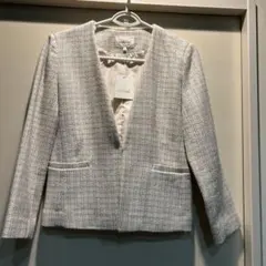 【新品未使用】ALPHA CUBIC ツイードジャケット 9号ベージュ