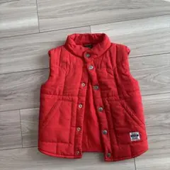 赤 中綿ベスト 110cm OIL CLOTHING SERVICE