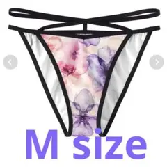 エメフィール　ブルーリーフラワー　ハーフバックショーツ　M ピンク×パープル
