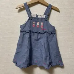 miki house デニムワンピース 90cm