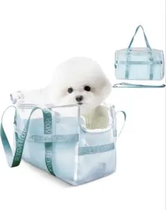 【新品未使用】メッシュペットキャリーバッグ3WAY仕様通気性抜群 夏スカイブルー