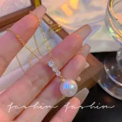 一粒パールネックレス ゴールド シンプル 上品 フォーマル 華奢 可愛い 高見え