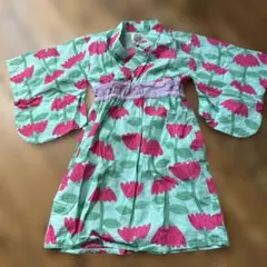 オーシャンアンドグラウンド　キッズ 浴衣ドレス 花柄 100 O&Gのサムネイル