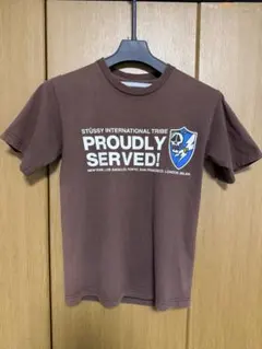 超レア00s OLD STUSSYスカルサンダー茶S 短丈ボックスTシャツのサムネイル