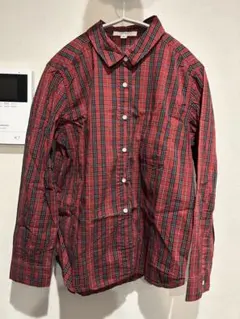 ニコアンド　赤チェック長袖シャツ