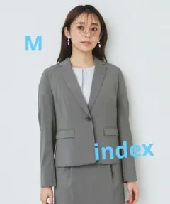 【美品】インデックス ストレッチテーラードジャケット　グレー　Mのサムネイル