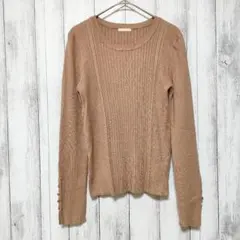 GU ジーユー (M)　リブボタンスリーブセーター