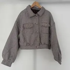 CHIP CLIP チップクリップ 千鳥柄 中綿アウター ジャケット ベージュ