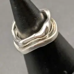 シルバー ツイストデザイン リング　9号