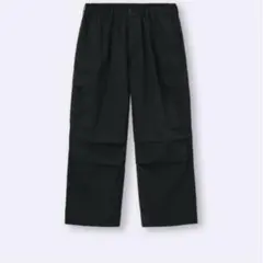 GU ジーユー スーパーワイドカーゴパンツ ユニセックス ブラック S