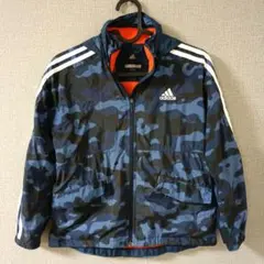 140サイズ adidas アディダス ウインドブレーカー 迷彩柄 裏起毛 秋冬