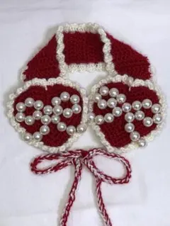 ハートの耳あて 編み物 ハンドメイド