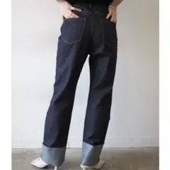 Lianリアン　ロールアップリジットデニムパンツ　インディゴSサイズ