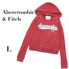 アバクロンビー ロゴプリント パーカー レッド L アメカジ　古着　ビンテージ