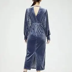 バックシャンベロアタイトワンピース　リリーブラウン