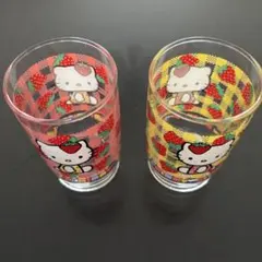 平成レトロ　キティ＆ミミィ　いちごキティ　ペアコップグラス　2002　当時物