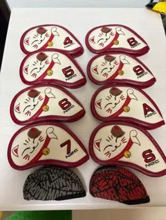 猫デザイン アイアン用 ヘッドカバー 8個セット ＋【オマケ】