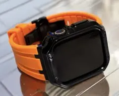 OB3★Apple Watchバンド　ラバーベルト　カバー　ケース　ステンレス