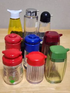 【購入前に連絡願います】【値下げ 専用不可】レトロ 調味料入れ ９点セット