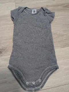 プチバトー　ストライプロンパース 12m/74cm オーガニックコットン
