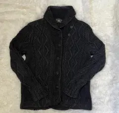 RRL ダークグレー ケーブルニットカーディガン　サイズ4