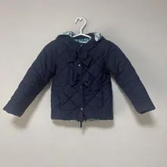 ネイビー キルティングコート フード付き　125
