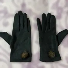 新品　黒いファー付き手袋