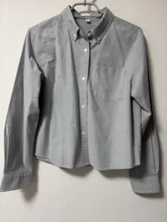GU オックスフォードシャツ(XL、グレー)のサムネイル
