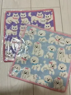 Nさま専用☆モフモフワンチャン ハンカチ L字ポーチ ブルー - メルカリ