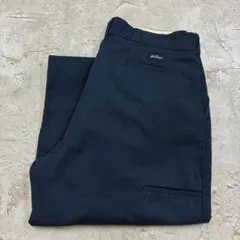 な*る様 Dickies　２タック　ワイド　ワークパンツ　W37　ネイビー　古着