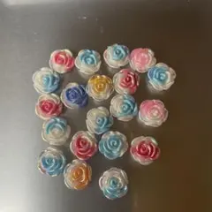 ネイルパーツ バラの花 20個セット　ネイパ　お洒落　つけ爪　デコ　バラ