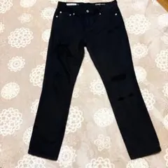 Gap ダメージ加工 ブラックスキニーデニム 28 M~L美品