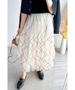 新品タグ付き【&. NOSTALGIA】フリルチュールスカート