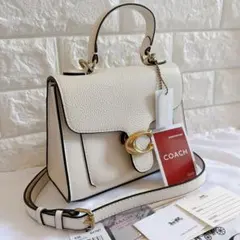 未使用 COACH コーチ タビー トップハンドル 20 ショルダーバッグ 白