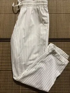 ストライプ柄 カジュアルパンツ ホワイト