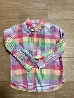 【美品】GAP KIDS カラフルチェック長袖シャツ 4-5才（110cm）