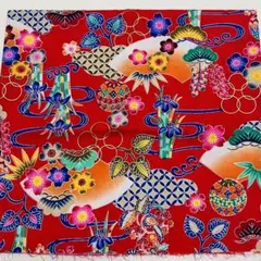 生地　紅型プリント　端切れ　ハンドメイド