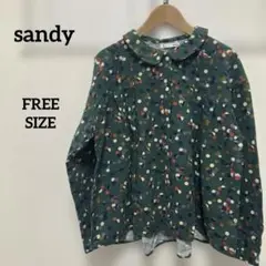sandy サンディー　カラフルドット柄　長袖シャツ　襟付き