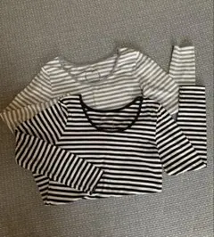 ローリーズファーム 長袖カットソー ボーダー柄2種類・2組売り／春コーデに♪