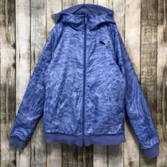 C23 プーマ 総柄切り替え フルジップパーカー フーディ M リバーシブル