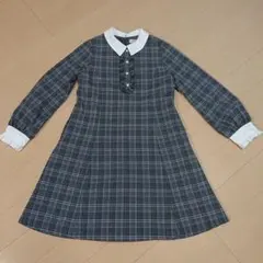 mezzo piano グレー系チェックワンピース M