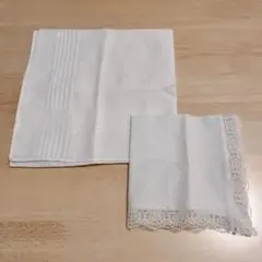 ホワイト ハンカチ 2枚セット レース付き 冠婚葬祭用