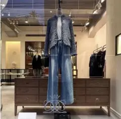 DRAWER ドゥロワー　ブリーチデニム５Pドロストパンツ　34のサムネイル