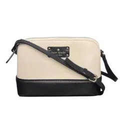 美品 ケイトスペード ショルダーバッグ レザー クロスボディ バイカラー 黒 白