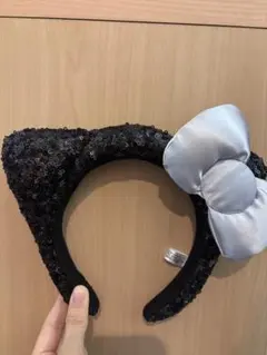 USJユニバ　ハローキティ　スパンコールカチューシャ　黒