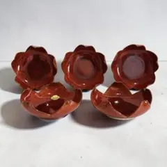 清水焼 嘉峰窯 柿釉 桜鉢揃え 5客 】 - メルカリ