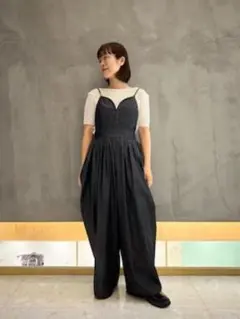 タグ付き イウエンマトフ ナイロンビスチェサロペット ブラック S